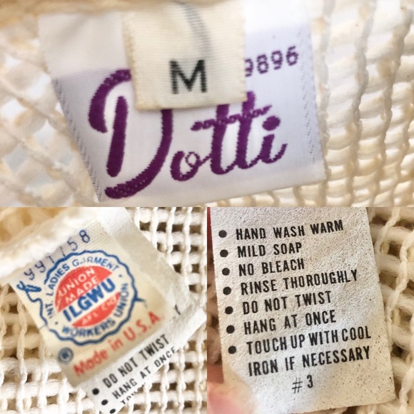 70s Vtg Open Knit Wood Button Rope Belted Tunic - Picture 15 of 17